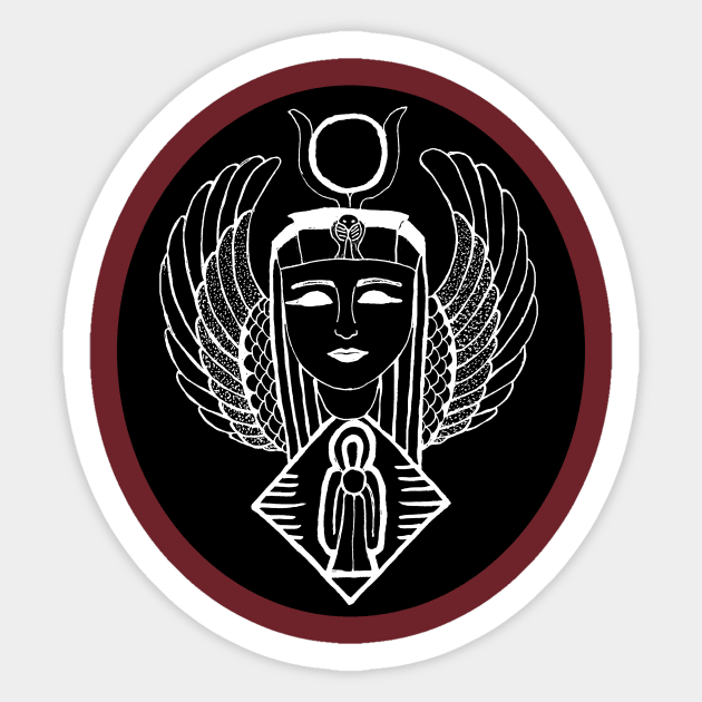 Egyptian Goddess Aset Sticker by legendsinink